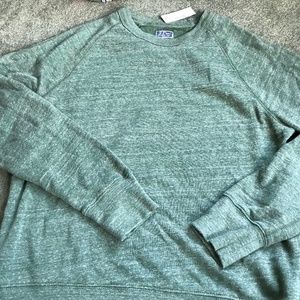 J CREW light green Fleece Crewneck Sweater NWT